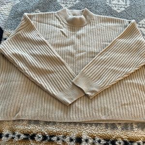 MADEWELL (Re)sourced Cashmere Ribbed Mockneck Pullover Sweater XL
